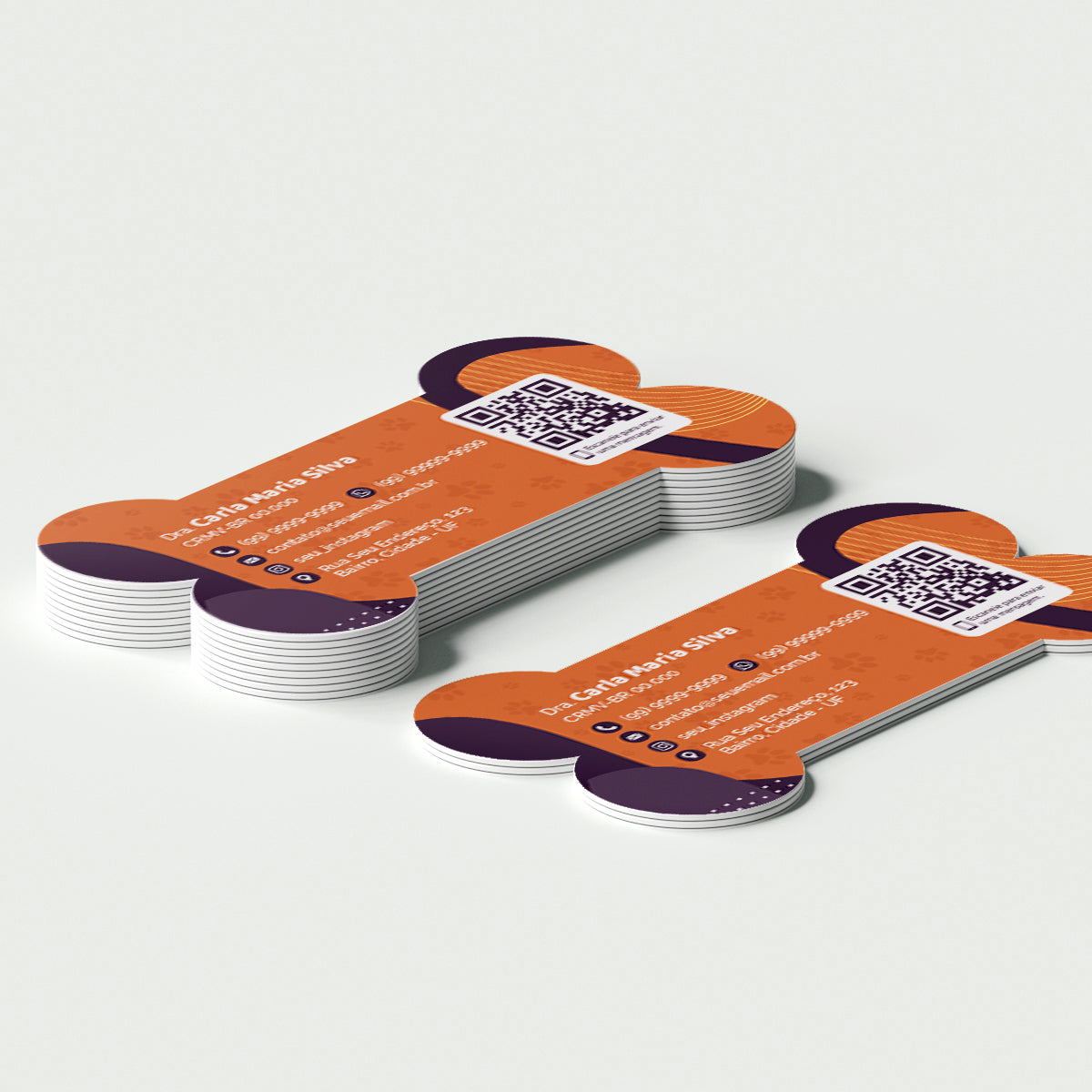 Cartão de Visita Formato Ossinho | Modelo 013