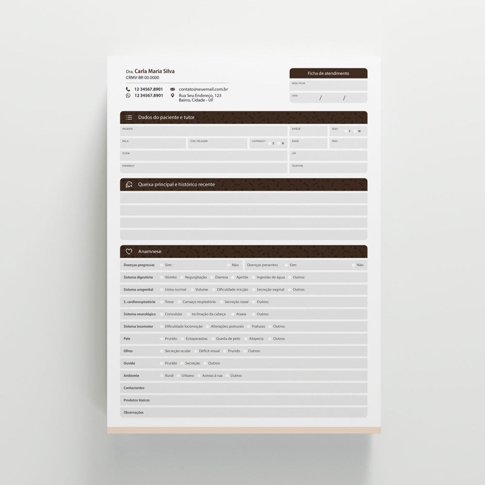 Ficha de Anamnese | Modelo 013