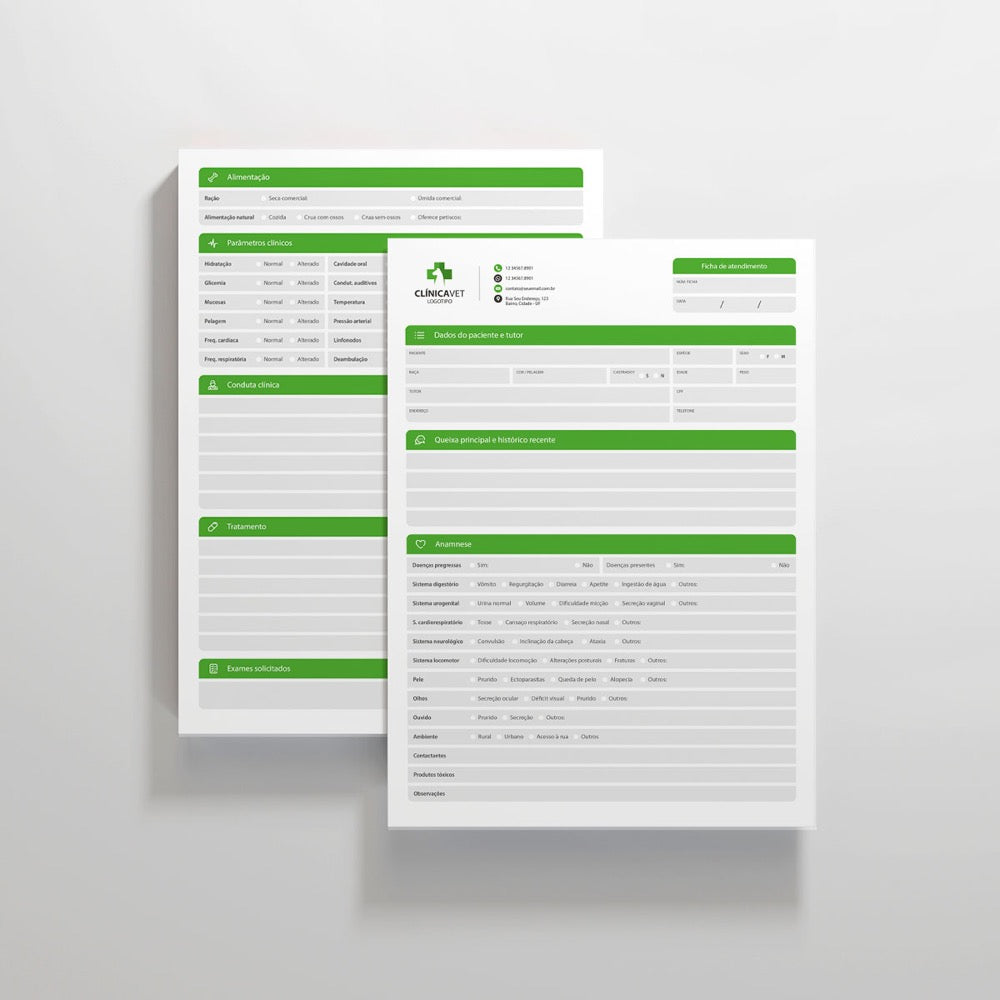 Ficha de Anamnese - VetPrint - Frete grátis para todo o Brasil