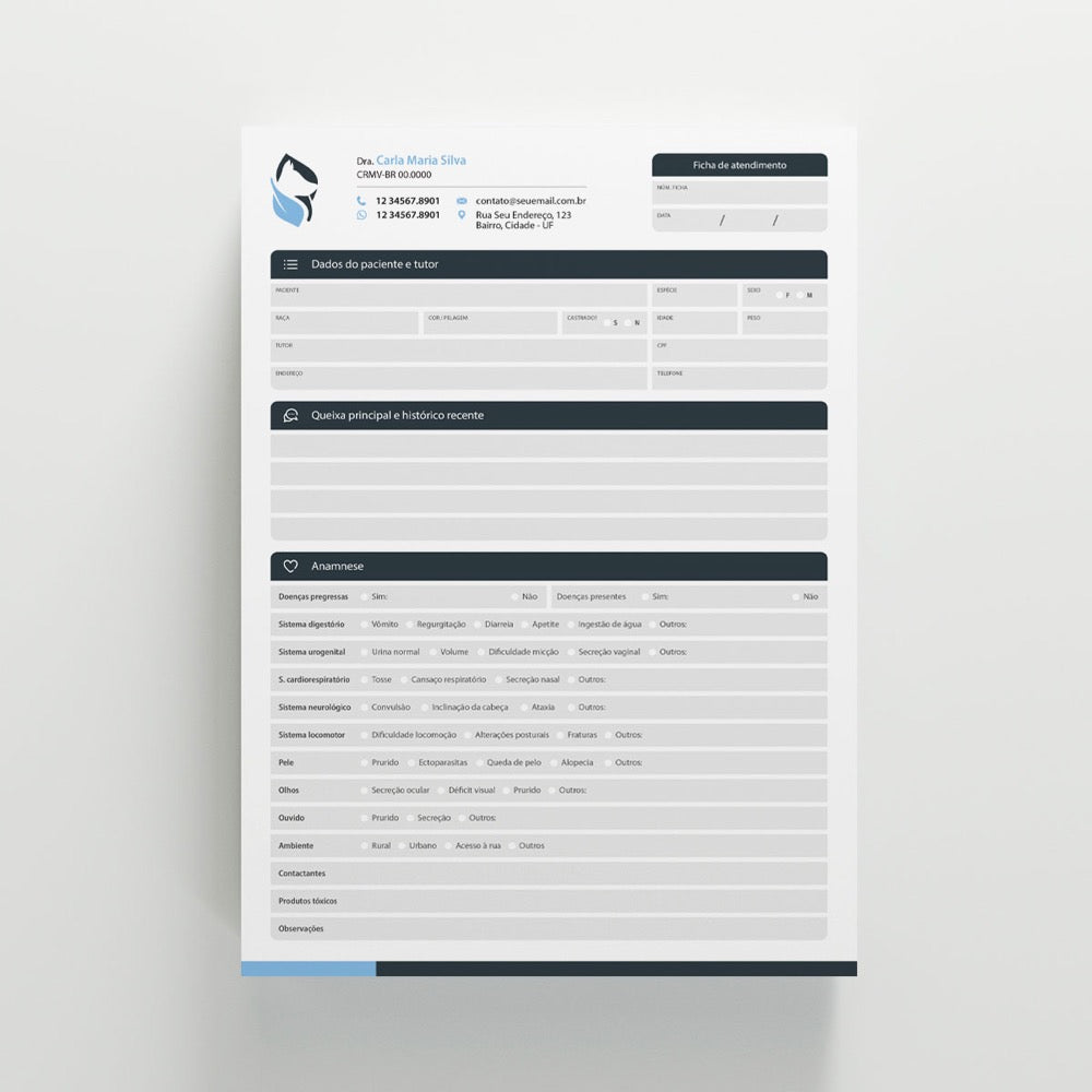 Ficha de Anamnese | Modelo 001