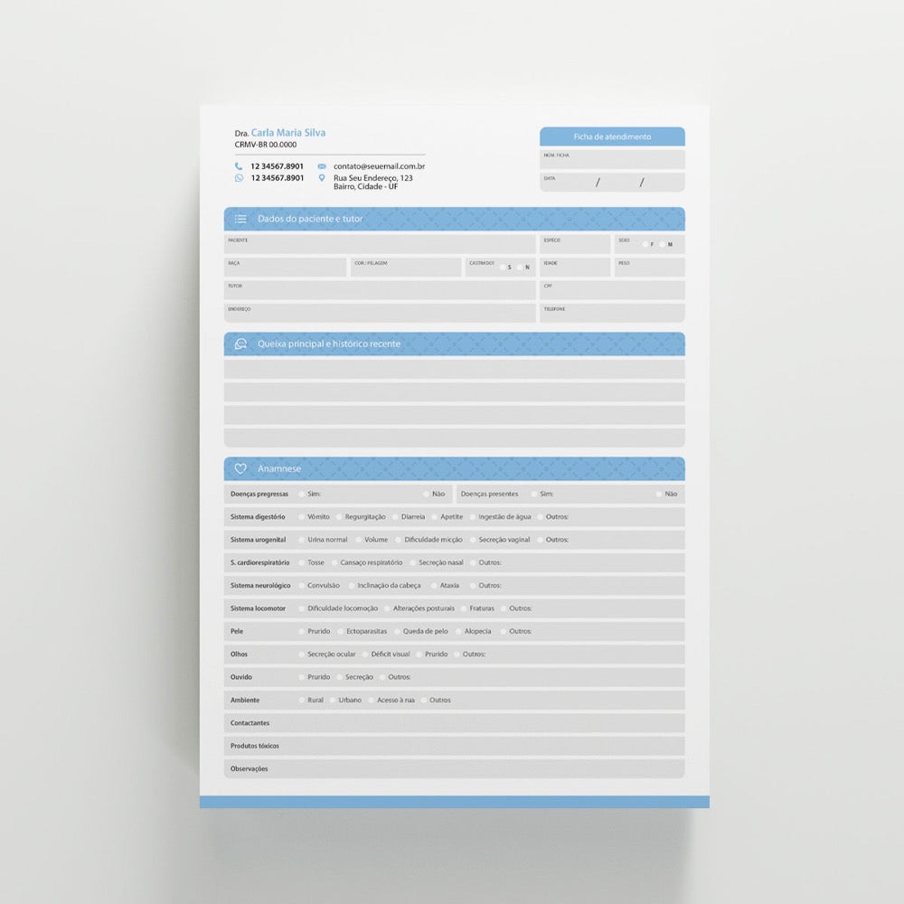 Ficha de Anamnese | Modelo 008