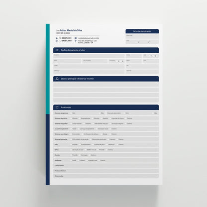 Ficha de Anamnese | Modelo 009