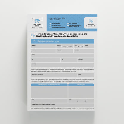 Termo de Consentimento para Anestesia | Modelo 008