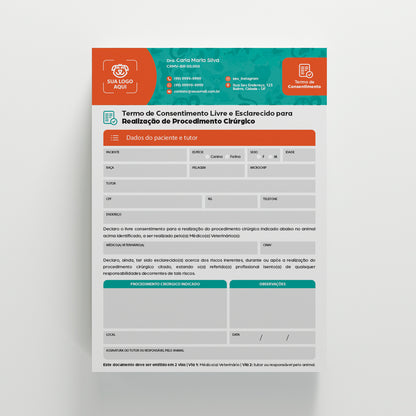 Termo de Consentimento para Cirurgia | Modelo 003