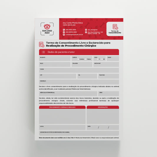 Termo de Consentimento para Cirurgia | Modelo 006