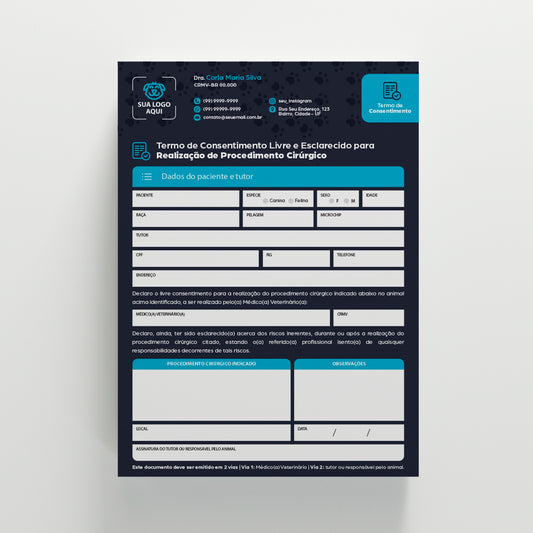 Termo de Consentimento para Cirurgia | Modelo 015