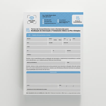 Termo de Consentimento para Internação | Modelo 008